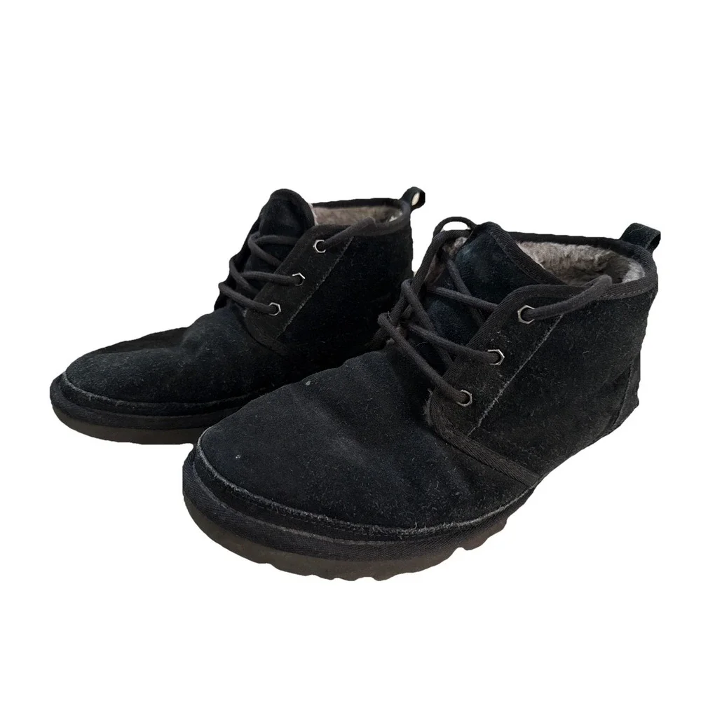 UGG Mens Neumel Classic Suede Lace-Up Ankle Chukka Boot Black Size‎ 10
